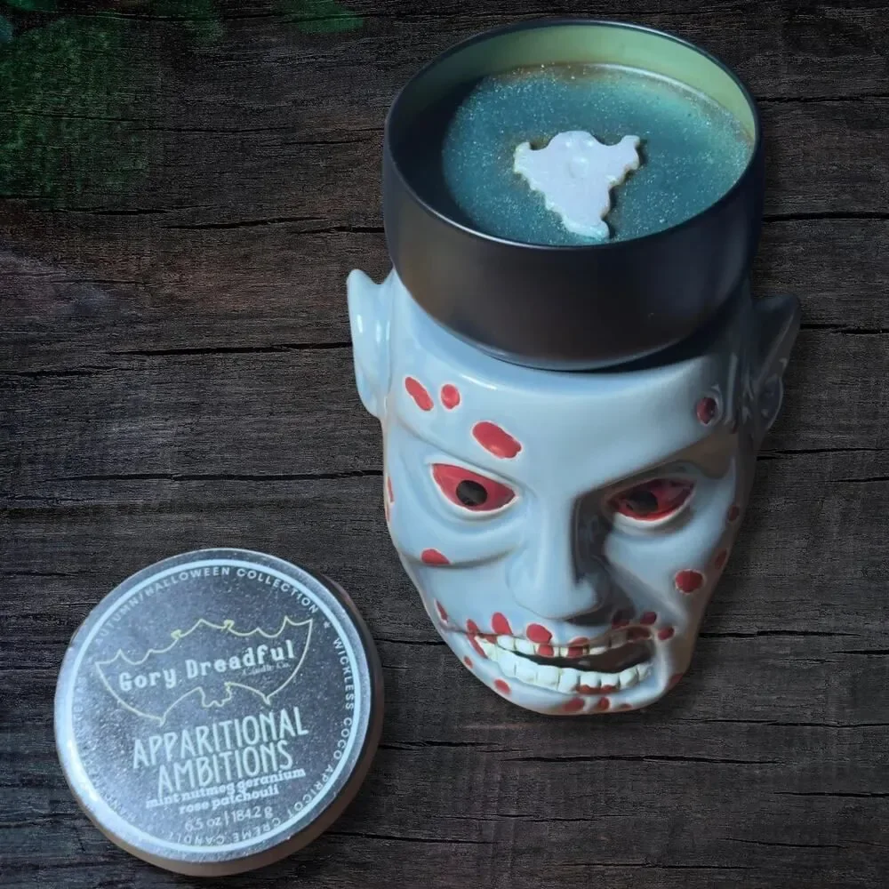 Apparitional Ambitions Wickless Candle: Mint Nutmeg Geranium Rose Patchouli
